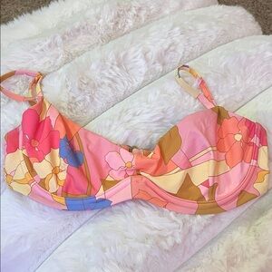 Billabong Pink Multicolor Floral Underwire Bikini Top